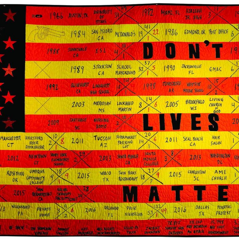 Kelly  Burke - Quilted Reimagined American Flag Series III: Don&#039;t Lives Matter?